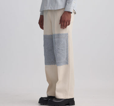 Epidermis Crochet Applique Trouser - Off-White