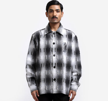 Medullary Ombre Checks Shirt - Black