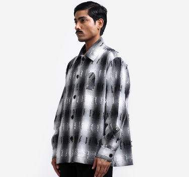 Medullary Ombre Checks Shirt - Black