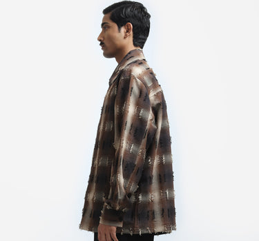 Medullary Ombre Checks Shirt - Brown