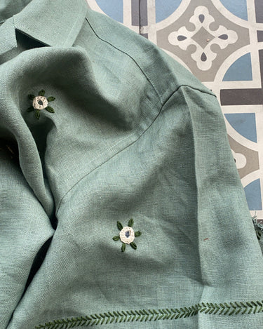 Mirror mirror, Half sleeve shirt, Material: Linen, Details